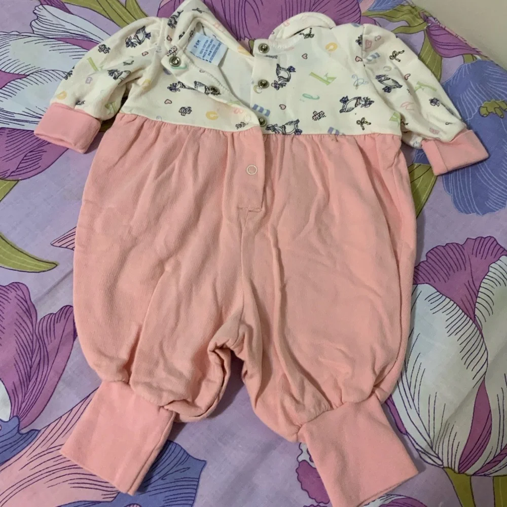 Like New VTG Lullaby Club Romper Pink & Embroidered Duck